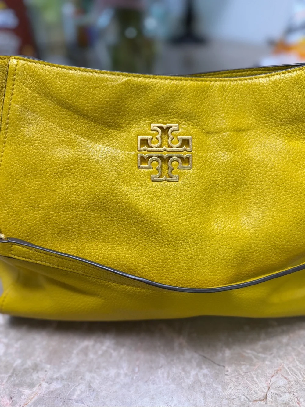 Tory Burch Yellow Leather Chain-Detail Shoulder Bag